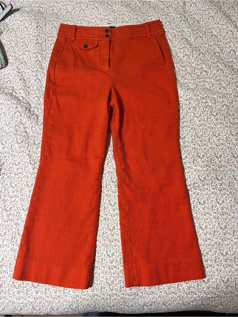 J Crew Women's Orange Wide-Leg Ankle length Pants. Size 6